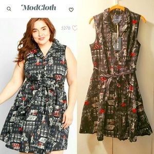 Modcloth Community Brunch Shirt Dress L
